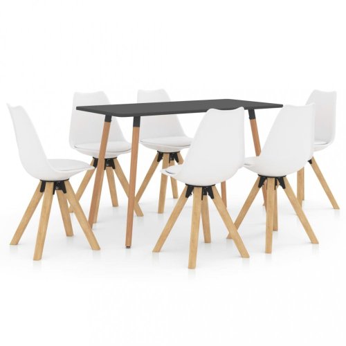 Jídelní set 6+1 buk / umělá kůže / plast Dekorhome
