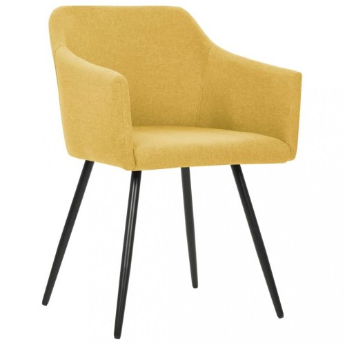 Jídelní židle 2 ks látka / kov Dekorhome - BAREVNÁ VARIANTA: Žlutá