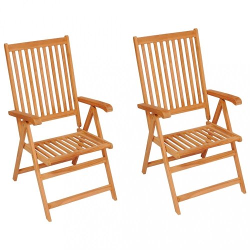 Zahradní židle 2 ks teak / látka Dekorhome