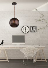 Závesná stropná lampa 1X60W E27 hnedá