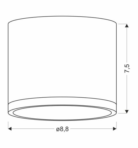 LED stropní trubicové svítidlo 9W zlaté 8,8x7,5cm