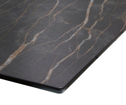 Jídelní stůl Edge 200x100cm Laminam® keramika hnědá podnož plochá ocel