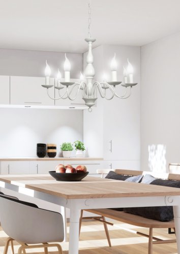 Závesná lampa Bellagio, krémová, 8xE14