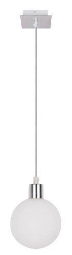 Závesná lampa s bielym tienidlom na guľu 12 cm Oden