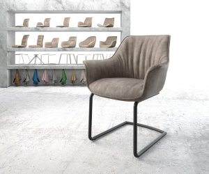 Jídelní židle Keila-Flex s područkami taupe vintage konzolová podnož