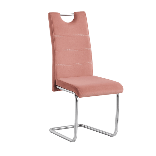 Jídelní židle ABIRA NEW látka / chrom - BAREVNÁ VARIANTA: Růžová