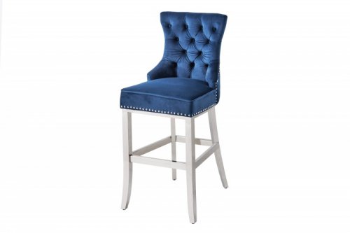 Chesterfield barová stolička FRIXON Dekorhome - BAREVNÁ VARIANTA: Modrá