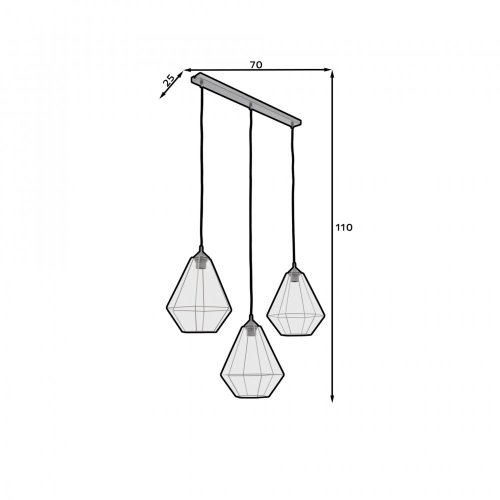 Brevitas 70x25x100cm závěsná lineární 3 černý