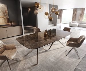 Jídelní stůl Edge Boot 240x120 keramika Laminam® Emperador Extra