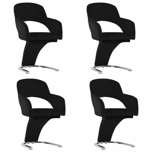 Jídelní židle 4 ks samet / chrom Dekorhome - BAREVNÁ VARIANTA: Černá