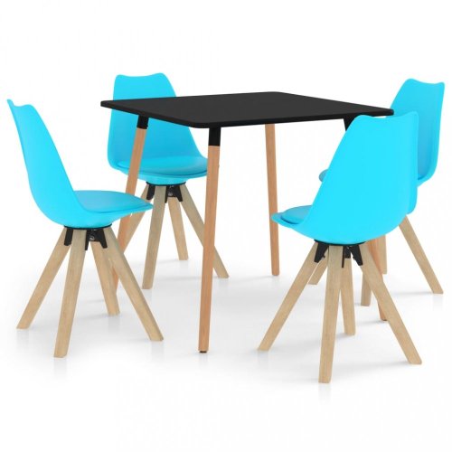 Jídelní set 4+1 buk / umělá kůže / plast Dekorhome