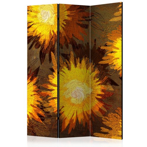 Paraván Sunflower dance Dekorhome - ROZMĚR: 135x172 cm (3-dílný)