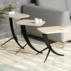 Sada odkladacích stolíkov (3 kusy) Pion 3 - Travertine