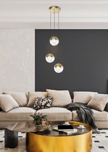Závesná stropná lampa Apeti Furni LED Gold 4000K