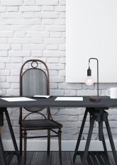 Čierna kovová stolová lampa Laren Ledea