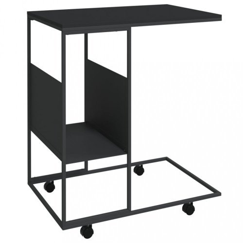 Príručný stolík s kolieskami Dekorhome - BAREVNÁ VARIANTA: Čierna / hnedá