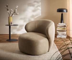 Křeslo Pulo 80×80 cm mikrovlákno béžová vintage