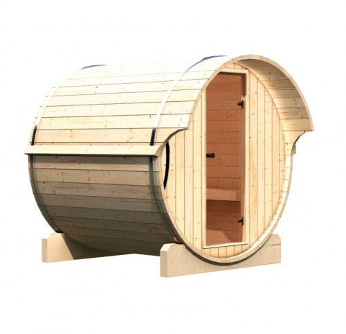 Venkovní finská sudová sauna 216 x 220 cm Dekorhome