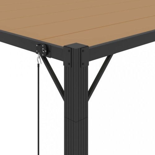 Pergola s lamelovou střechou 3 x 4 m hliník / látka Dekorhome - BAREVNÁ VARIANTA: Šedá