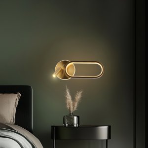 Nástěnná lampa MONET oválná zlatá 13W LED 3000K, 4000K, 6000K bílé stínidlo