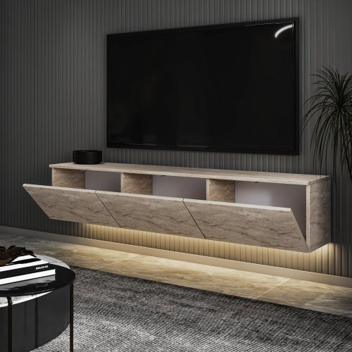 TV stolek Neon Illuminated - Travertine