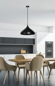 Závesná lampa čierna 42 cm Viborg Ledea