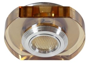 Stropné svietidlo SS-34 Al/Am 3W LED Cob 230V, pevné, zaoblené, jantárové sklo