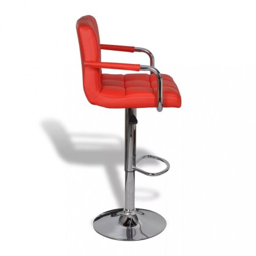Barová stolička 2 ks umelá koža / chróm Dekorhome - BAREVNÁ VARIANTA: Červená