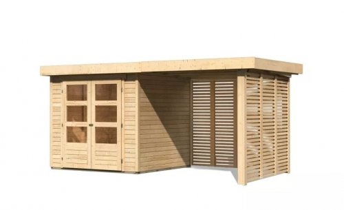 Drevený záhradný domček ASKOLA 2 s prístavkom Dekorhome - ŠÍRKA: 280 cm