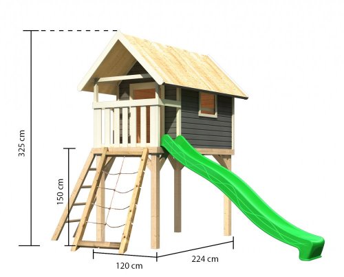 Detská hracia veža so šmýkačkou Dekorhome - BAREVNÁ VARIANTA: Zelená