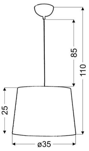 Závesná stropná lampa 1X60W E27 biela ORLANDO