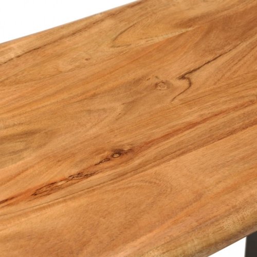 Lavice s živou hranou akáciové dřevo / ocel Dekorhome - ŠÍŘKA: 110 cm
