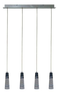 Závesná lampa s chrómovým nastaviteľným skleneným tienidlom 4xG4 20W Erica