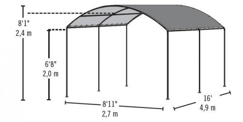 Náhradní plachta na přístřešek 270x490 cm