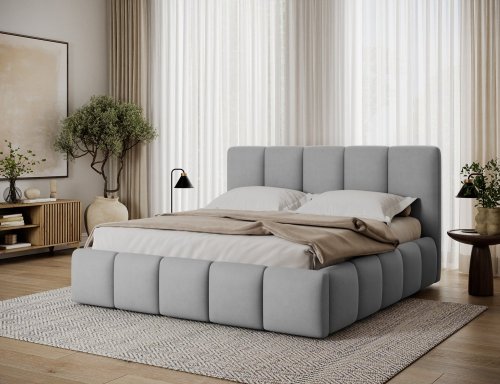 Posteľ Edvige + Drevený rám + Štandardný zdvih + kontajner 140x200