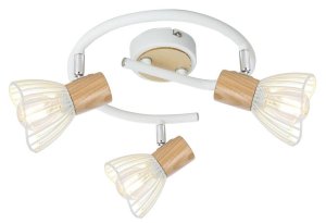 Spirálová stropní lampa 3X25W E14 bílé dřevo CHILE