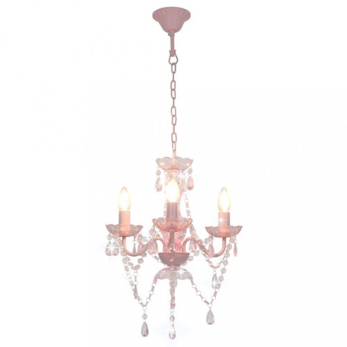 Závěsná lampa lustr 3 x E14 Dekorhome - BAREVNÁ VARIANTA: Růžová