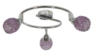 Číra špirálová stropná lampa g9 fialová
