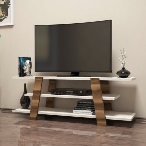 TV stolek Flower - Walnut, Cream