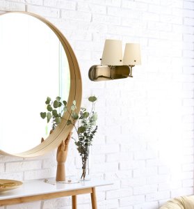 Nástenná lampa Dasti patina 2x60W e27 béžové tienidlo
