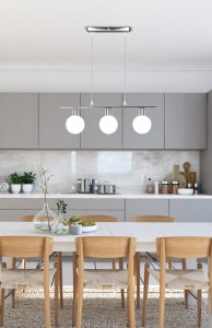 Závesná lampa s chrómovým tienidlom, 3xG9 Oden