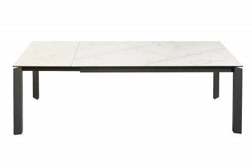 Rozkladací jedálenský stôl LITAI Dekorhome - BAREVNÁ VARIANTA: Bielo-sivý mramor