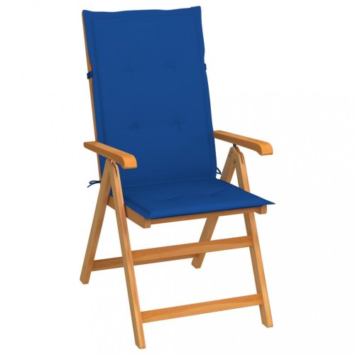 Skládací zahradní židle s poduškami teak / látka Dekorhome