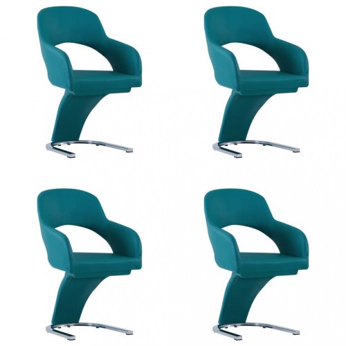 Jídelní židle 4 ks umělá kůže / chrom Dekorhome - BAREVNÁ VARIANTA: Modrá
