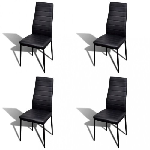 Jídelní set 4+1 umělá kůže / kov / sklo Dekorhome