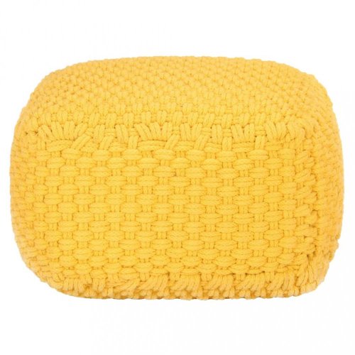 Ručně pletený taburet Dekorhome - BAREVNÁ VARIANTA: Žlutá