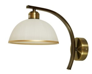 Nástenná lampa s tmavým patinovaným bielym tienidlom a pruhom 60W Mandarin