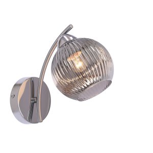 VINOTI lampa kinkiet chromowy 1x40W E27 klosz grafitowy