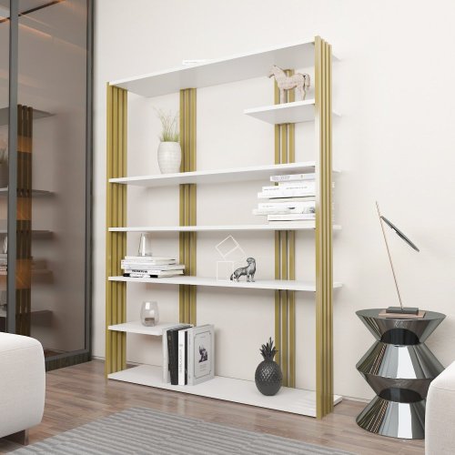 Knihovna Jenny - White, Gold