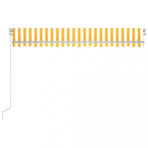 Ručně zatahovací markýza s LED světlem 450x300 cm Dekorhome - BAREVNÁ VARIANTA: Hnědá / oranžová